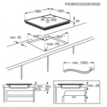 Plaque de cuisson Induction 800 Sense Boil+Fry 60cm 4 foyers Noir - Electrolux Réf. EIS67483