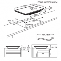 Plaque de cuisson Induction 800 Sense Boil+Fry 80cm 5 foyers Noir - Electrolux Réf. EIS87583