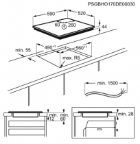 Plaque de cuisson induction Série 600 Bridge 60cm 3 foyers Noir - Electrolux Réf.EIV63343BK