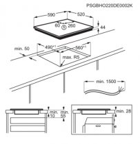 Plaque de cuisson Induction Série 6000 Bridge 60 cm 4 foyers Noir - AEG Réf. TO64IB00FB