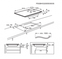 Plaque de cuisson Induction Série 6000 MultiBridge 90cm 5 foyers Noir - AEG Réf. TK95IN00FB