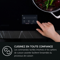 Plaque de cuisson induction Série 8000 80cm 5 foyers Noir - AEG Réf. TG85IM30FB