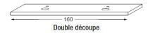 PLATEAU MASSIF LUMEN L:1600 DECOUPE DOUBLE - SANIJURA Réf. 552221