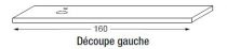 PLATEAU MASSIF LUMEN L:1600 DECOUPE GAUCHE - SANIJURA Réf. 552223