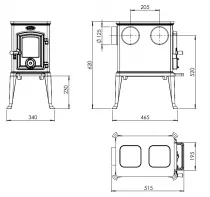 Poêle à bois 101 CBS 5kW fonte laquée Noire - DOVRE Réf. 101CBS