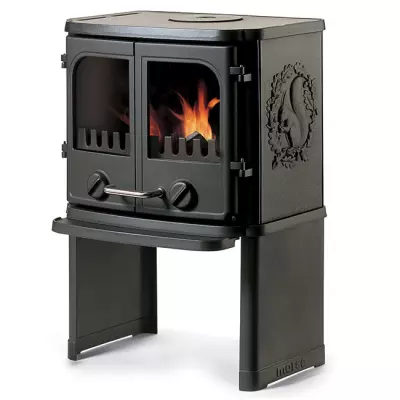 Po�le � bois 2140 6kW fonte Noir / d�cor �cureuil - MORS� R�f. 6421-4221