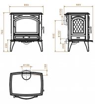 Poêle à bois 640WD 10kW fonte laquée Noire - DOVRE Réf. 640WD