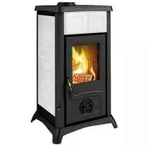 Po&ecirc;le &agrave; bois 6.5kW Gemma Lean Ceramica Elegance Blanc infinity - LA NORDICA R&eacute;f. 3005101