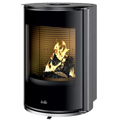 Po�le � bois 6kW Eguzki � pose/ mural acier Noir - DEVILLE R�f. C077BYN-06
