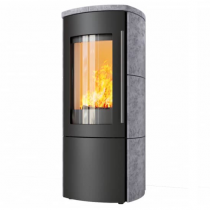 Poêle à bois 6kW façade noire + habillage céramique ou stéatite - HARK réf. 105 GT ECOplus