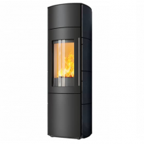 Poêle à bois 6kW façade noire + habillage céramique ou stéatite - HARK réf. 106 H GT ECOplus