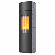 Poêle à bois 6kW façade noire + habillage céramique ou stéatite - HARK réf. 106 H GT ECOplus