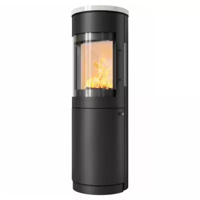 Po�le � bois 6kW fa�ade noire + habillage c�ramique ou st�atite - HARK r�f. 116 ECOplus
