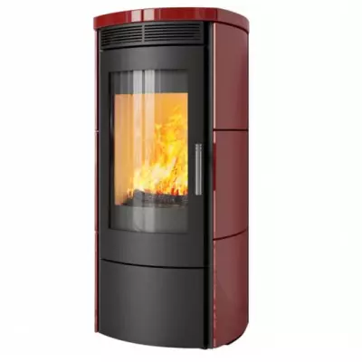 Po�le � bois 6kW fa�ade noire + habillage c�ramique ou st�atite - HARK r�f. 130 ECOPLUS