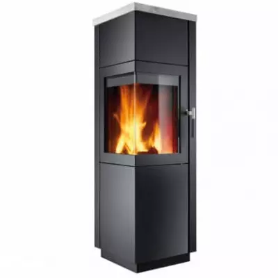 Po�le � bois 6kW fa�ade noire + habillage st�atite - HARK r�f. 112 ECOplus