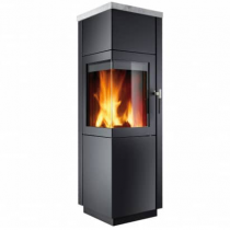 Poêle à bois 6kW façade noire + habillage stéatite - HARK réf. 112 ECOplus