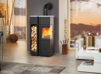 Poêle à bois 6kW façade noire + habillage stéatite - HARK réf. 112 ECOplus
