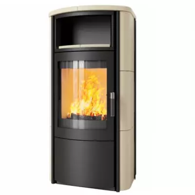 Po�le � bois 7kW fa�ade noire + habillage c�ramique ou st�atite - HARK r�f. 57 ECOplus EX
