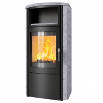 Poêle à bois 7kW façade noire + habillage céramique ou stéatite - HARK réf. 57 ECOplus EX