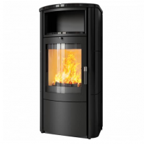 Poêle à bois 7kW façade noire + habillage céramique ou stéatite - HARK réf. 57