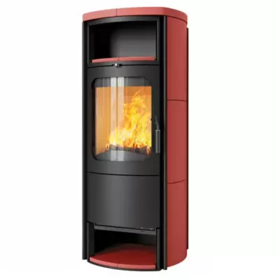 Po�le � bois 7kW fa�ade noire + habillage c�ramique ou st�atite - HARK r�f. 98 ECOplus