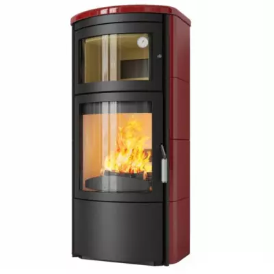 Po�le � bois 7kW fa�ade noire + habillage c�ramique ou st�atite - HARK r�f. ROMA GT ECOplus