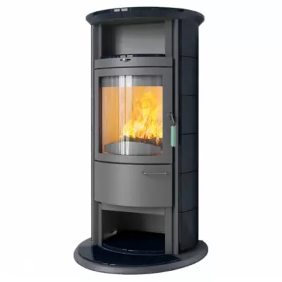 Po�le � bois 8kW fa�ade grise + habillage c�ramique ou st�atite - HARK r�f. 17 NH GT ECOplus
