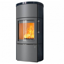 Poêle à bois 8kW façade grise + habillage céramique ou stéatite - HARK réf. 44-5.2GT ECOPLUS