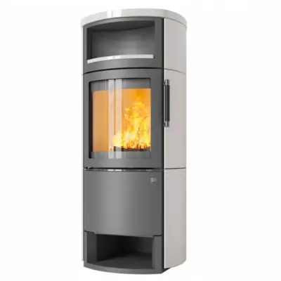 Po�le � bois 8kW fa�ade grise + habillage c�ramique ou st�atite - HARK r�f. 44-5.3GT ECOPLUS