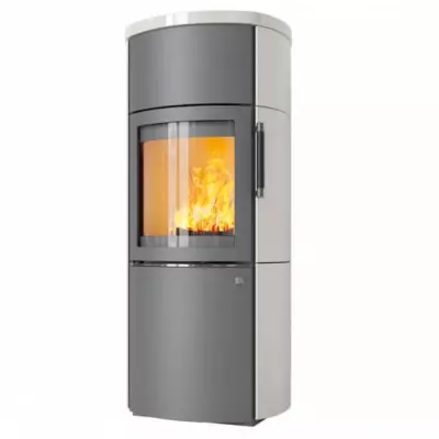 Po�le � bois 8kW fa�ade grise + habillage c�ramique ou st�atite - HARK r�f. 44-5.5GT ECOPLUS