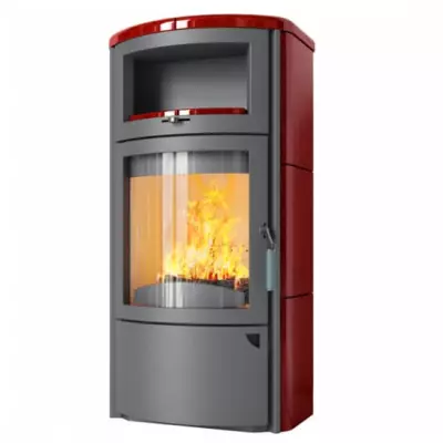 Po�le � bois 8kW fa�ade grise + habillage c�ramique ou st�atite - HARK r�f. 44-GT ECOPLUS