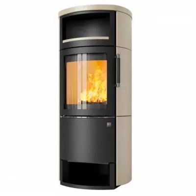 Po�le � bois 8kW fa�ade noire + habillage c�ramique ou st�atite - HARK r�f. 44-5.3GT ECOPLUS