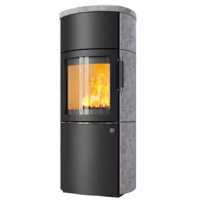 Po�le � bois 8kW fa�ade noire + habillage c�ramique ou st�atite - HARK r�f. 44-5.5GT ECOPLUS
