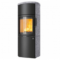 Poêle à bois 8kW façade noire + habillage céramique ou stéatite - HARK réf. 44-5.5GT ECOPLUS