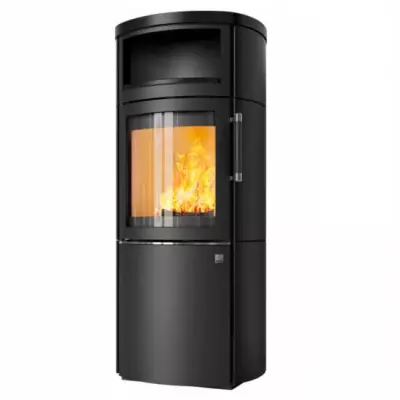 Po�le � bois 8kW fa�ade noire + habillage c�ramique ou st�atite - HARK r�f. 44-5.8GT ECOPLUS
