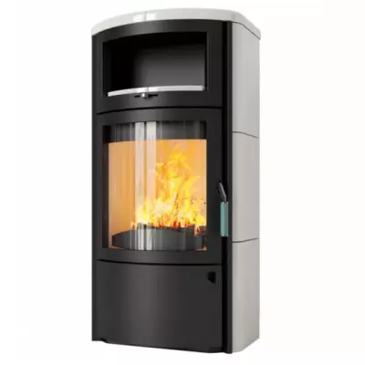 Po�le � bois 8kW fa�ade noire + habillage c�ramique ou st�atite - HARK r�f. 44-GT ECOPLUS