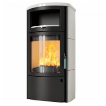 Poêle à bois 8kW façade noire + habillage céramique ou stéatite - HARK réf. 44-GT ECOPLUS