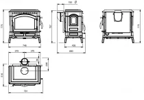 Po&ecirc;le &agrave; bois 9.3kW Isotta Lean fonte Noir Anthracite - LA NORDICA R&eacute;f. 3008640