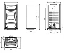 Po&ecirc;le &agrave; bois 9.3kW Larissa .16 Noir Anthracite - LA NORDICA R&eacute;f. 3002630