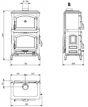 Po&ecirc;le &agrave; bois 9.7kW  Isotta Forno .16 Noir anthracite - LA NORDICA R&eacute;f. 3002440