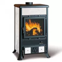 Po&ecirc;le &agrave; bois 9kW Rossella R1.16 ceramica Liberty Blanc infinity - LA NORDICA R&eacute;f. 3004101