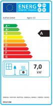 Poêle à bois Agero 2.0 7kW acier Noir - JUSTUS Réf. 549111