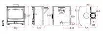 Po&ecirc;le &agrave; bois Aire 4 4,9kW sur socle bas - CHARNWOOD R&eacute;f. 009/AIRE04LS coloris noir (autres coloris en option)