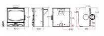 Po&ecirc;le &agrave; bois Aire Intelligent 400 I-Blu 4.9kW sur socle bas - CHARNWOOD R&eacute;f. 009/AIRE-400LS-GBL noir (autres coloris en option)