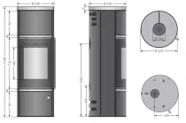 Poêle à bois Arena W+ 2.0 7kW acier Noir - ORANIER Réf. 589710