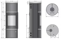 Poêle à bois Arena W+ 2.0 7kW acier Noir - ORANIER Réf. 589710