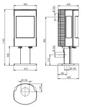 Poêle à bois Astro 8kW fonte laquée noire - DOVRE Réf. ASTRO4CB/P