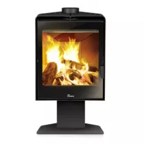 Poêle à bois Atlantic 611 R 10kW acier Anthracite - LACUNZA Réf. 3000000112090