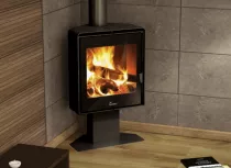 Poêle à bois Atlantic 611 R 10kW acier Anthracite - LACUNZA Réf. 3000000112090