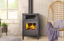 Poêle à bois Azur CH 9kW fonte Anthracite - LACUNZA Réf. 3000000128862